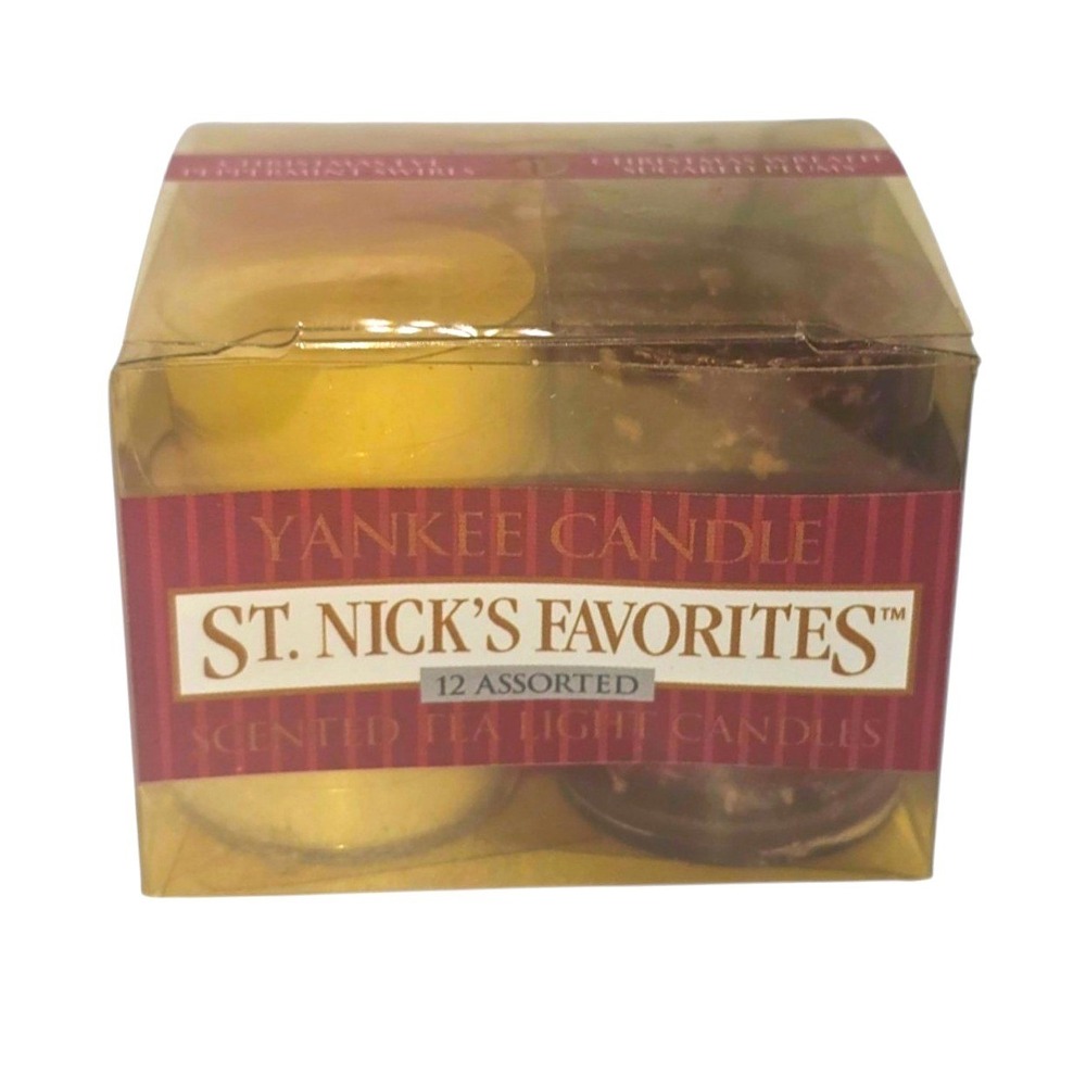 VTG Yankee Candle Scented Tea Lights 12 Count St Nicks Favorites 3X of 4 Scents